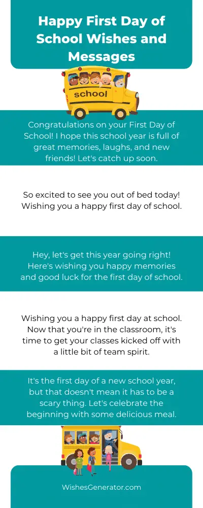 Short First Day Of School Wishes For Parents